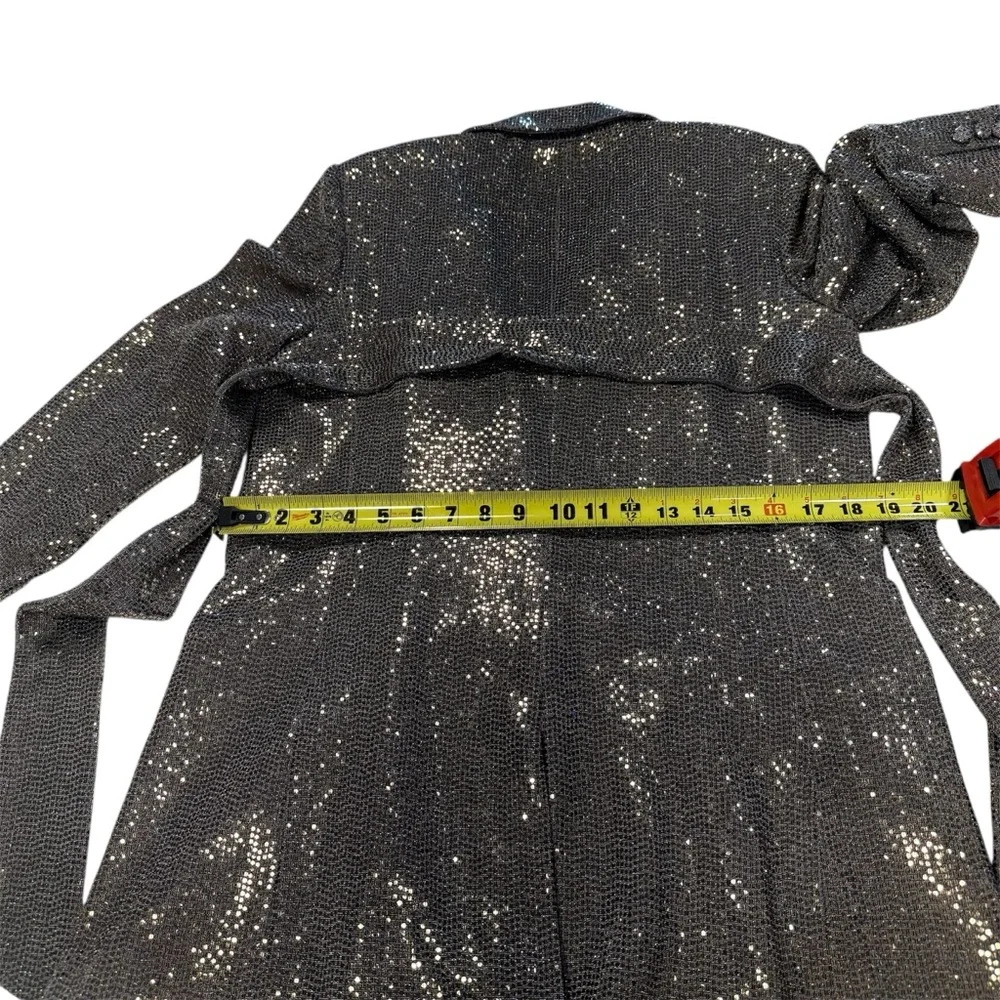 Badgley Mischka Gold Sequin Embellished Belted Blazer‎ & Matching Trousers Set - Picture 8 of 15